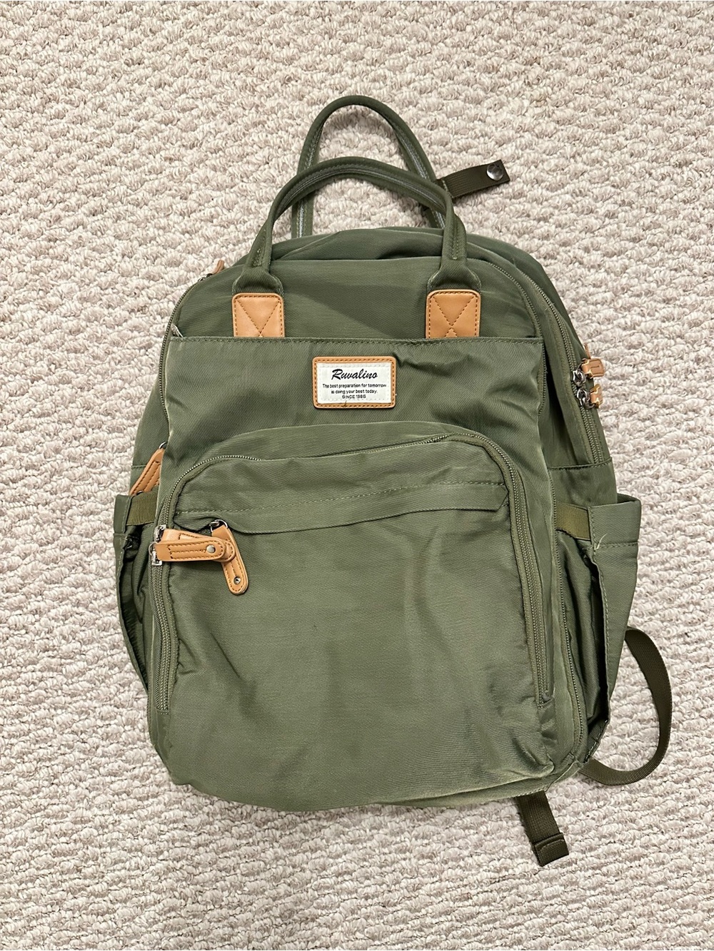 Ruvalino army Green Diaper Bag backpack